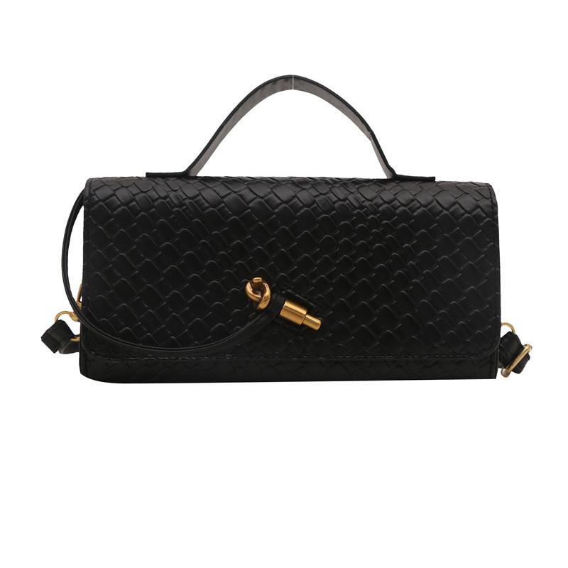 Minimalist Woven Texture Handheld Shoulder Bag For Daily Use