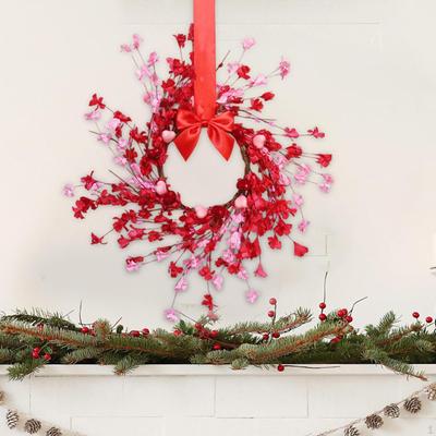 Valentine Wreath Garland Valentine's Day Decor Romantic Hanging Ornament Front Door for