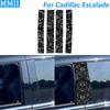 For Cadillac Escalade 2007-2014 Forged Carbon Fiber Exterior Door B-pillar Panel Cover Trim Car Accessories Decoration Sticker