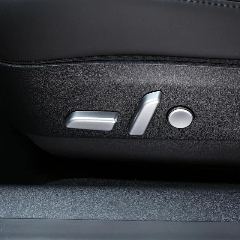CQPKJ1 For Tesla Model 3 Y 2017-2024 ABS Silver Car Seat Adjustment Button Cover Trim Sticker Interior Car Accessories