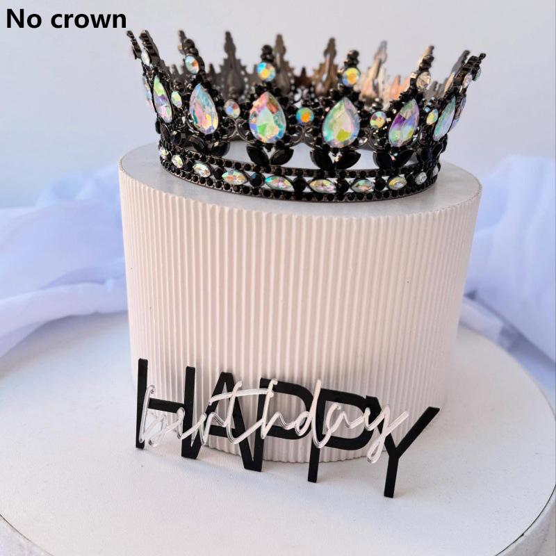 6pcs Happy Birthday Cake Toppers Rose Gold Acrylic Side Birthday Cake Decoration Cake Topper for Baby Dessert Decoration