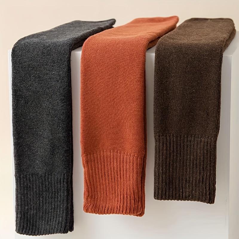 1/2Pairs Winter Knee High Leg Cover Windproof Warm Sweat Absorb Long Leg Warmers Thermal Anti-Cold Thigh High Knitted Stockings