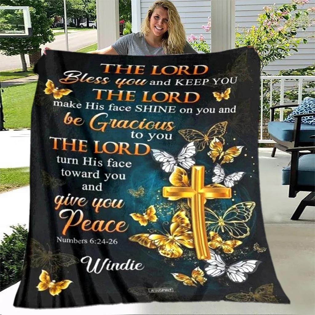 Prezent Błogosławieństwa dla Moich Rodziców, Dziadków, Synów i Córek, Flanelowy Ciepły Koc, Modny Przenośny Koc, Prezent Świąteczny