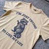 Im Just Trying To Live My Life - Retro Cartoon T Shirt, Weirdcore T Shirt, Raccoon Meme T Shirt, Trash Panda T-Shirt