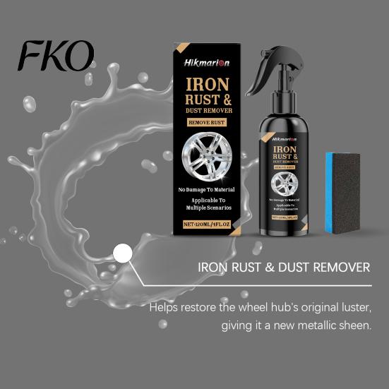 Rust Removal Spray Wheel Remover for Car Rims, 120ml Metal Iron Particle PH Neutral Cleaner with Color Reaction,PH Non-Acid, Restores