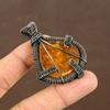 Natural Baltic Amber Gemstone Handmade Copper Wire Wrap Pendant 2.17" n4f41