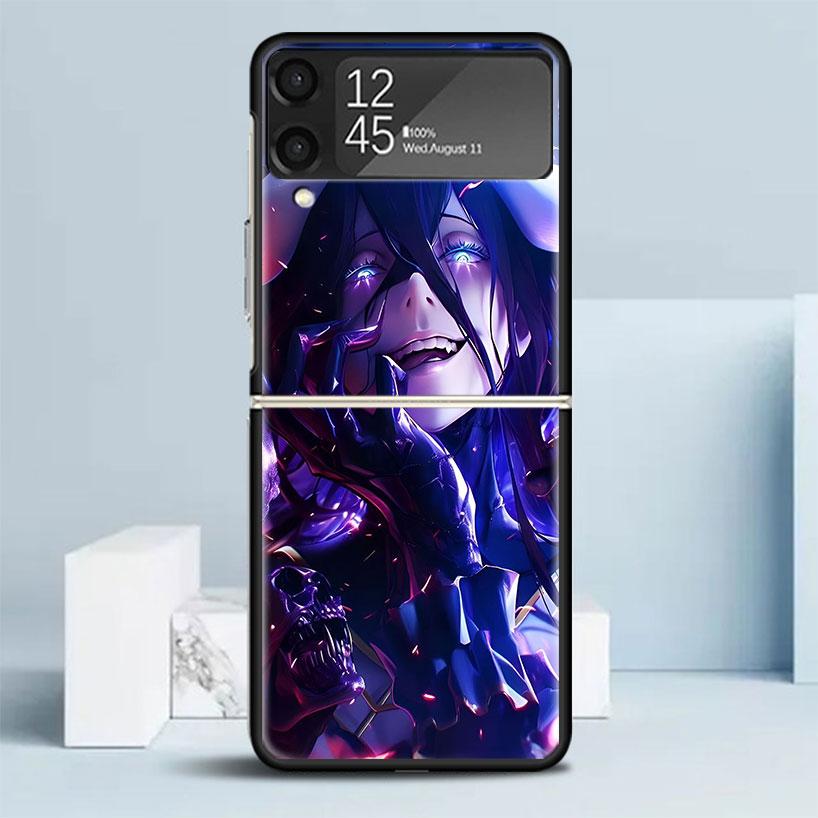 Albedo Overlord Anime Phone Case For Samsung Galaxy Z Flip7 Flip6 5G Flip5 Flip4 Flip3 ZFlip 7 6 3 4 5 Shockproof Back Cover Gal
