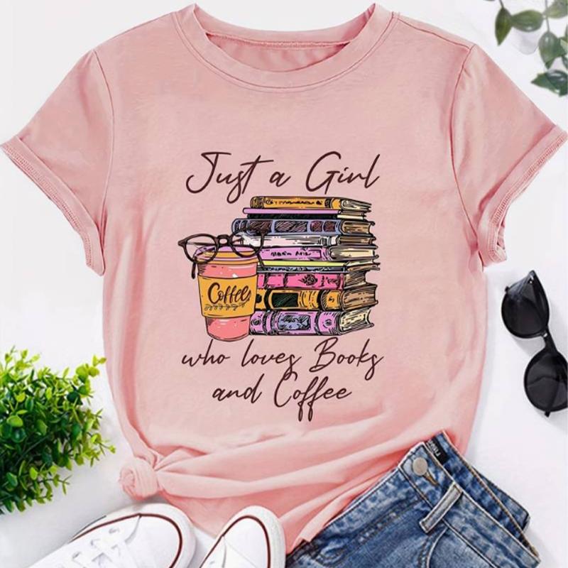 T-shirt da Donna alla Moda con Stampa 'Romantic Journey', Divertente e Casual, Girocollo a Maniche Corte, T-shirt Estiva da Donna
