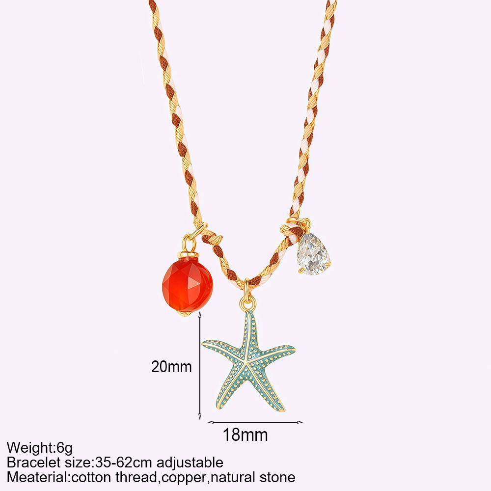 Collana Pesce Stile Boho Y2K per Donna Set da 3 Pezzi Carino Choker Stella Cuore Collari in Pietra Naturale Gioielli Estivi Trendy da Donna a Catena Lunga
