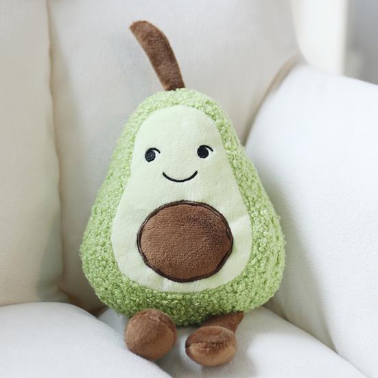 Plush Fruit Dog Toy Bite Resistant Squeaky Chew Avocado Mango Watermelon Pineapple Plushie Boredom Stress Relief Dog Teething Interactive