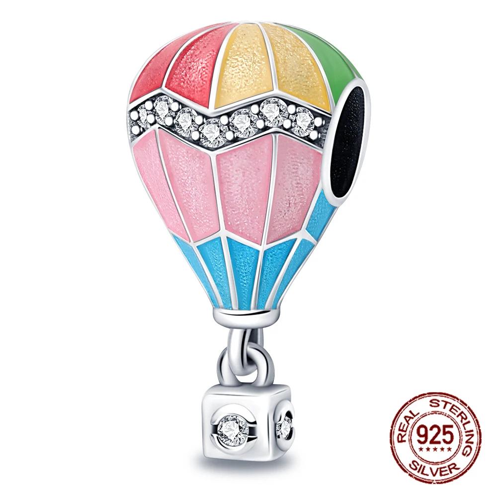 Newest Charm Bead Component Bead Component Popular Hot Air Balloon Colorful Copper Metal LOVE Family Dangle Compatible With Authentic Original