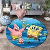 Cartoon SpongeBob Schwammkopf Druck Runder Teppich für Wohnzimmer Schlafzimmer Tisch und Stuhl Sofa Heimdekoration Bereichsteppich Luxuriöses Geschenk