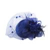 Feather Women Mini Mesh Hat Headband Flower Veil Hair Clips  Wedding Hair Accessory