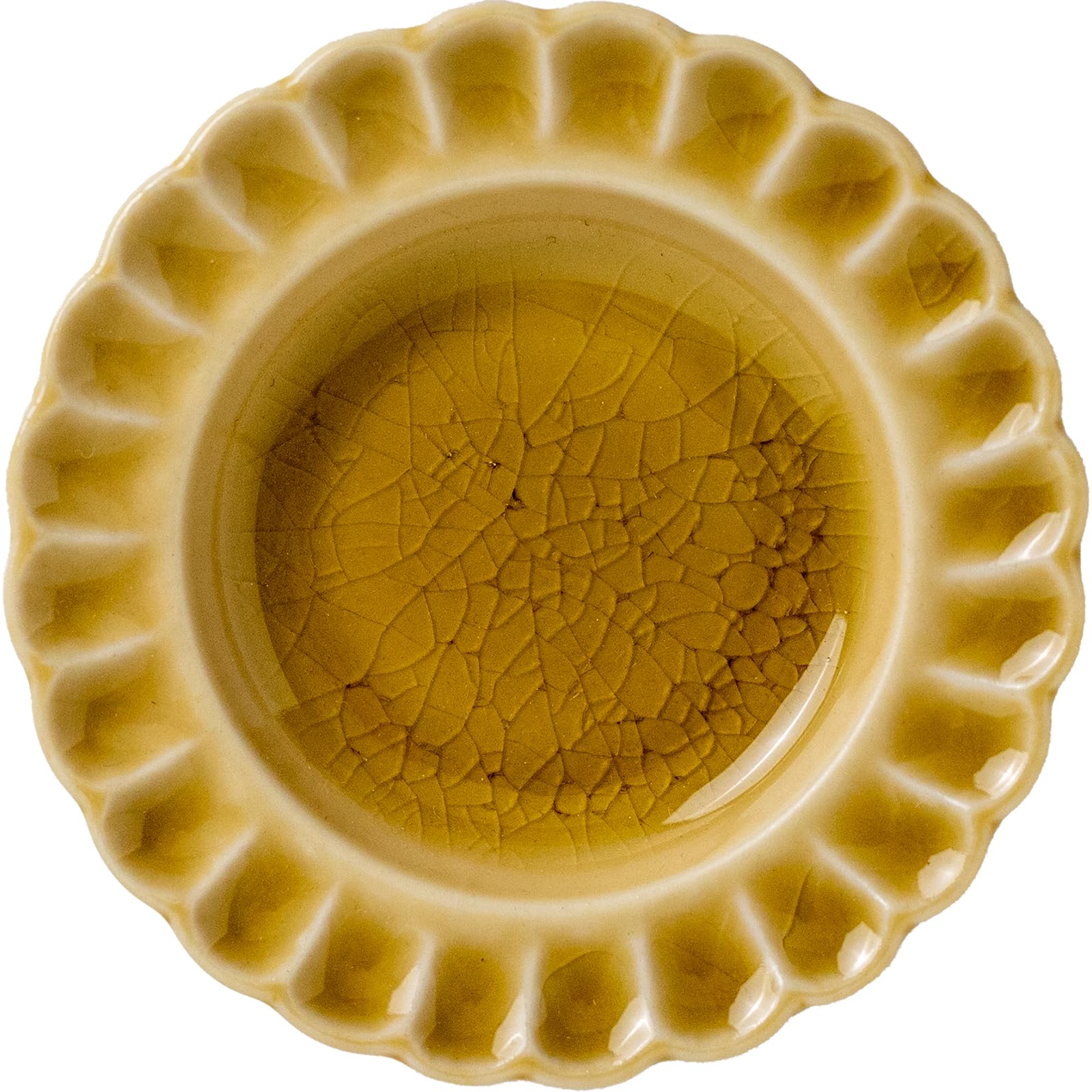 

Minoru Pottery Amber 90cm Rim Chrysanthemum-Shaped Small Plate