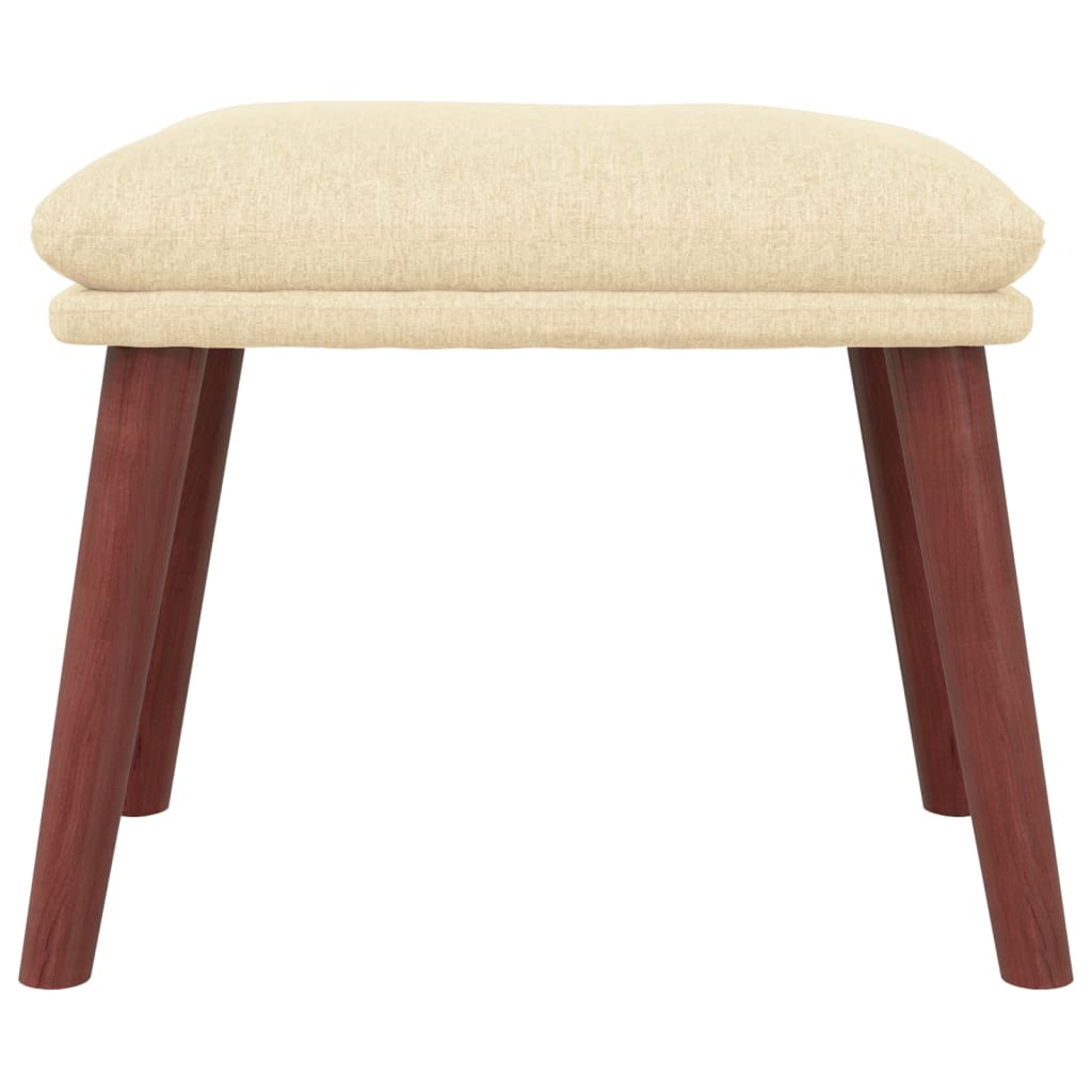 Footstool Cream 45 X 29.5 X 35 Cm Fabric
