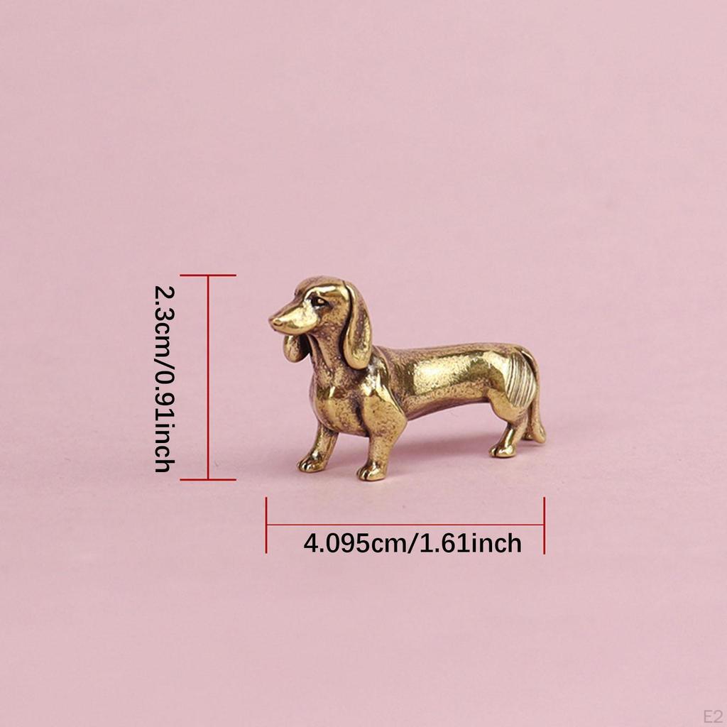 Dog Statue Antique Ornament Retro Gift Crafts Collection Feng Shui Decor Animal Sculpture for Shelf