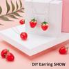 10PCS Simulation 3D Resin Fruit Pendant Sweet Strawberry Shape Pendant for DIY Jewelry Making Earring Necklace Keychains Accessories