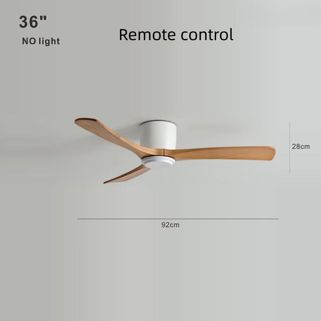 Nordic Minimalist Variable Frequency Fan Living Room Bedroom Solid Wood Ceiling Fan Creative Villa Hotel Decoration Fan