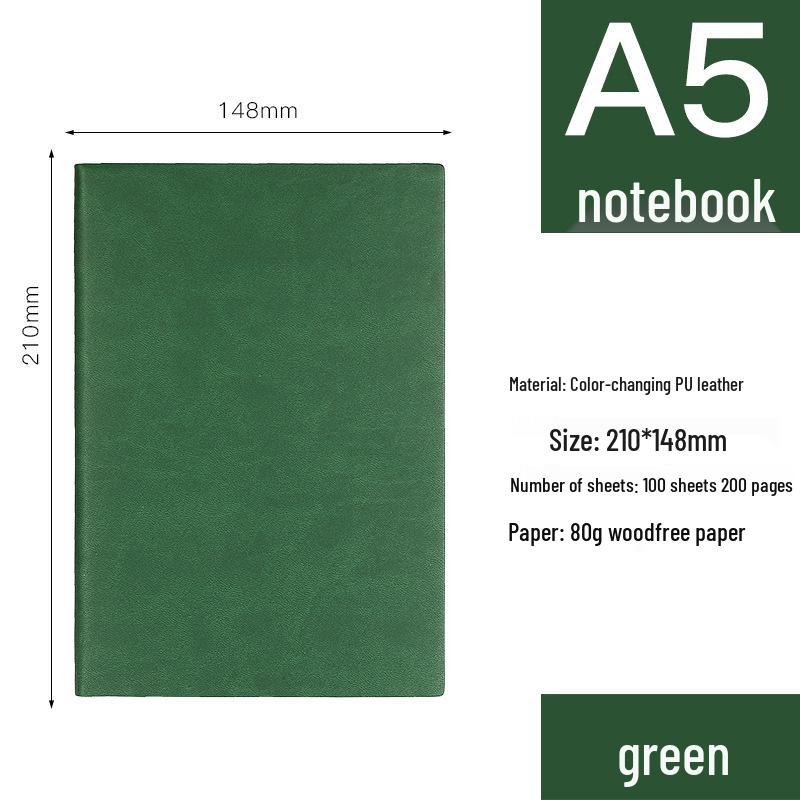 Custom Logo A5 Soft Leather Hardcover Notebook for Business Meetings