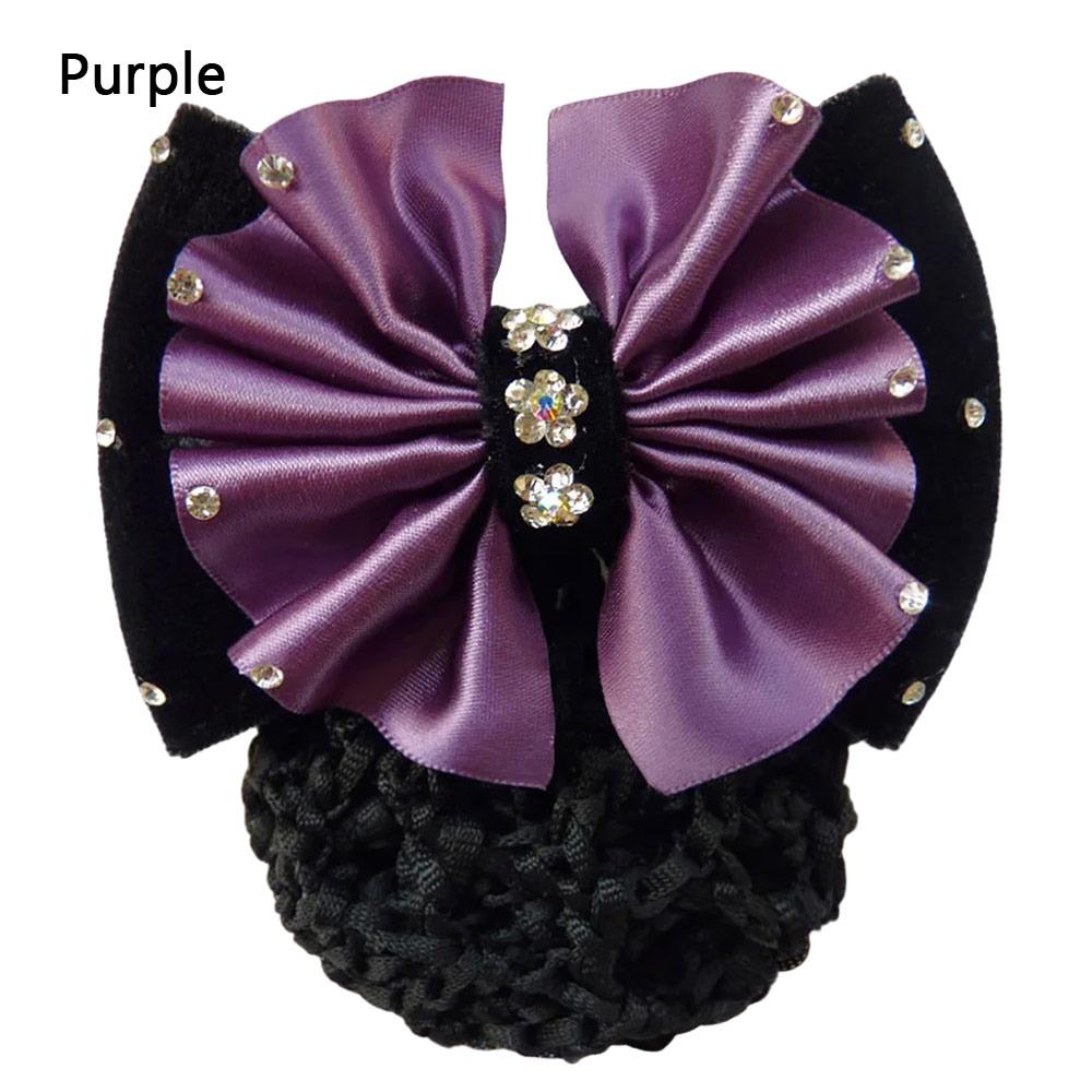 1Pcs Barrette Net Net Bun Hair Cover Bowknot Bun Crochet Net Durable Elastic Hairnet for Women