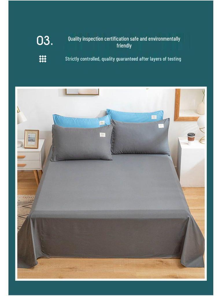 Nordic Style Solid Color Bed Sheet, Single Piece, Student Dormitory, Non-Pilling