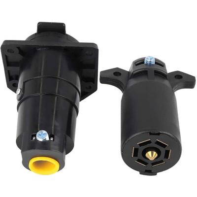 1 Pair Plastic 7-pin 12v Trailer  Connector, Trailer Light Plug Socket Adapter Replacement Set,