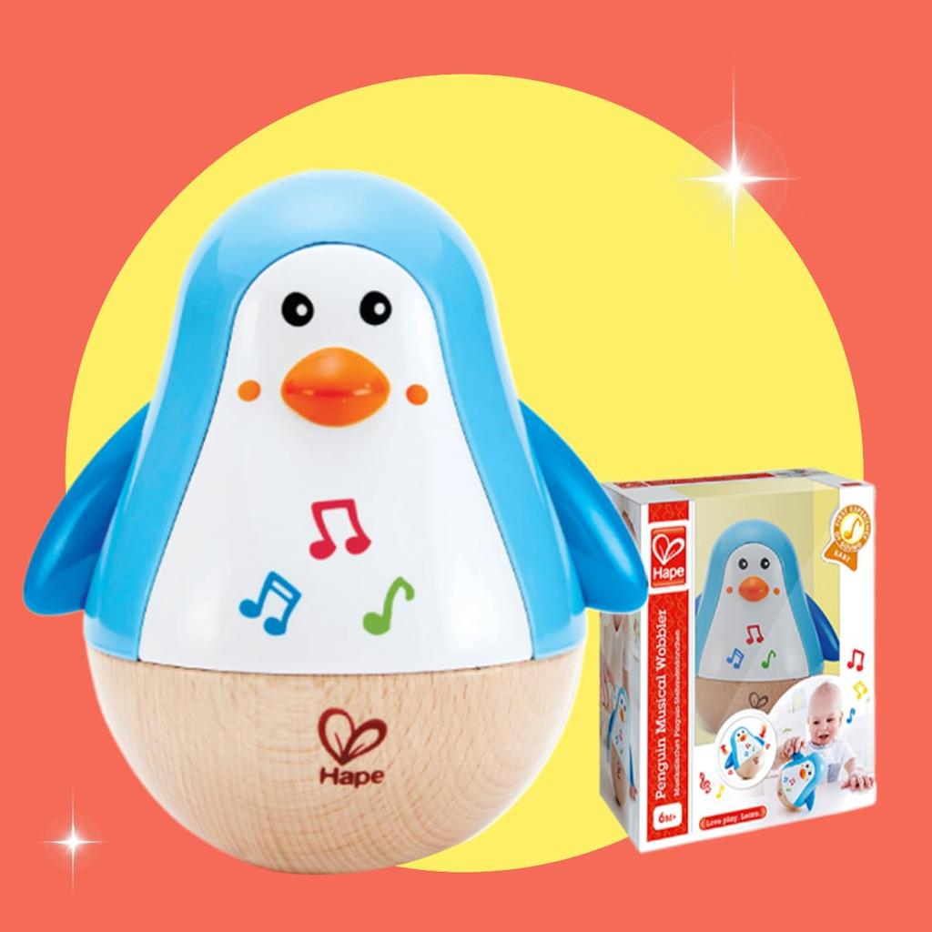 Penguin Musical Wobbler | Colorful Wobbling Melody Penguin, Roly Poly Toy for Kids 6 Months+, Multicolor