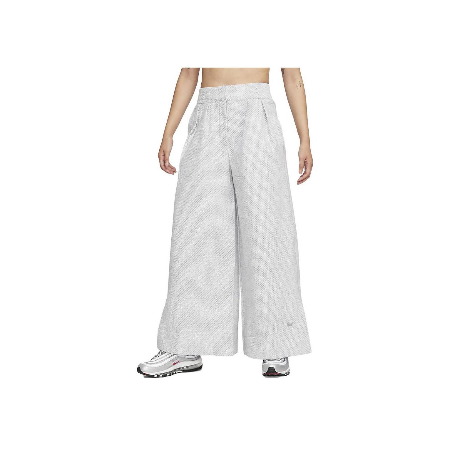 

Nike Solid Color Elastic Waist Wide Leg Casual Pants Women bottoms White FB8362-084 M