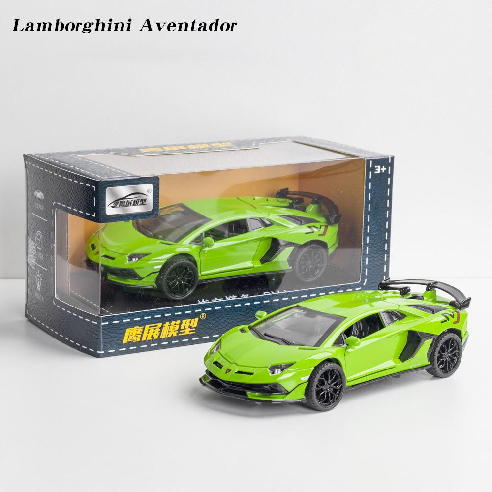1:32 Scale Aventador SVJ Diecast Alloy Car Model, Diecasts Toy Vehicles Car Model with Sound Light Collection Toys for Children Gift
