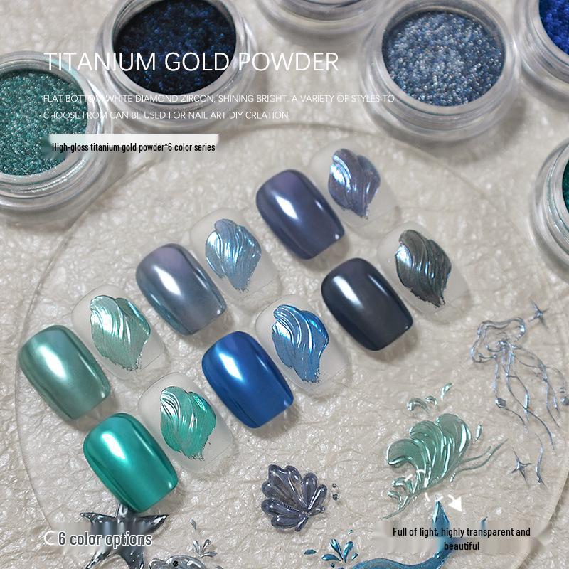 

Titanium Gold Laser Glitter Nail Art Magic Mirror Powder