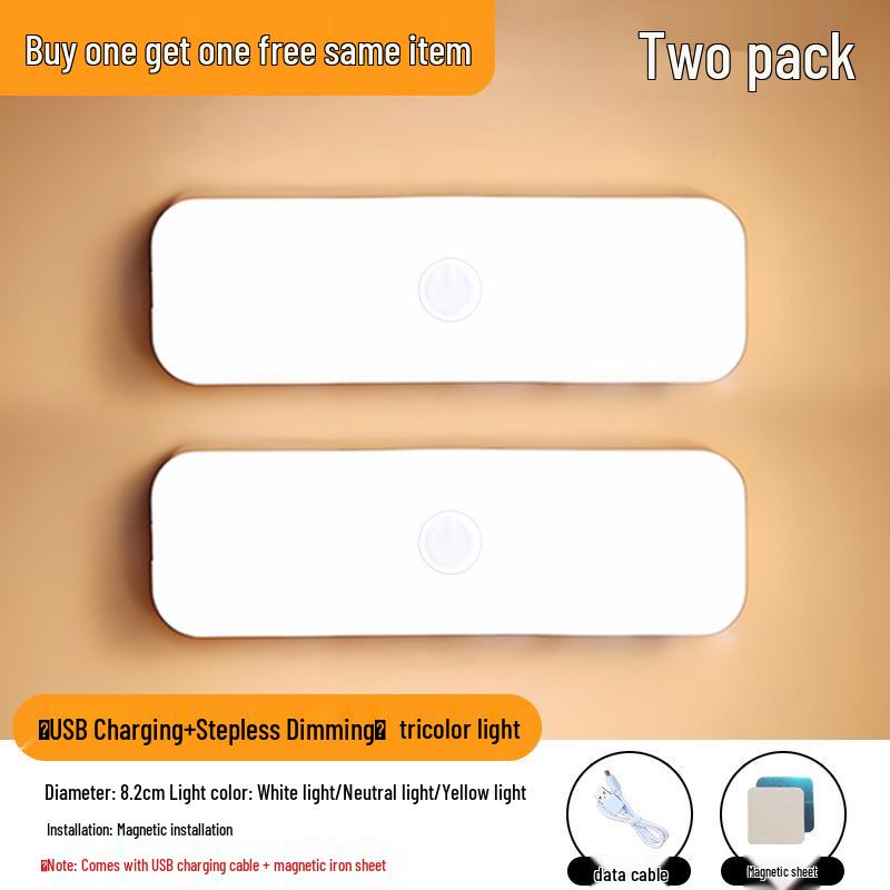 Magnetic Night Light, Eye-Friendly Bedside Lamp, Rechargeable Button Lamp for Dorm or Bedroom