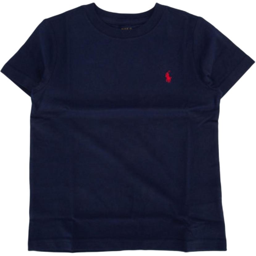 

Футболка Polo Ralph Lauren FW22 Однотонная Вышивка Логотипа Круглый Вырез Короткий Рукав Детские Топы Темно-Синий 322832904-037 S