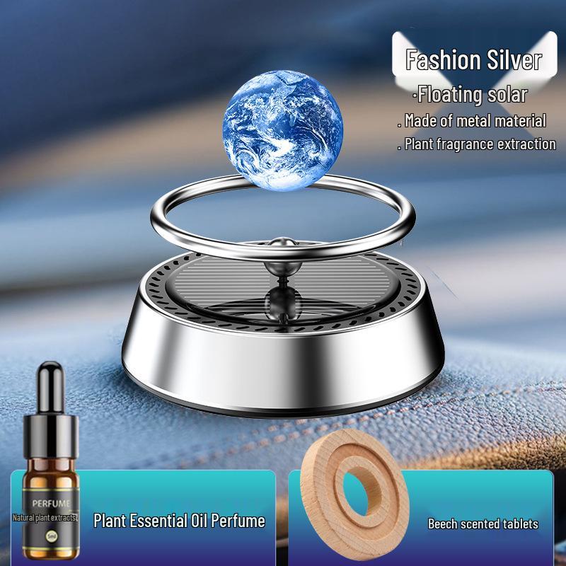 Solar Aromatherapy Planet Console Car Ornament with Long-Lasting Fragrance