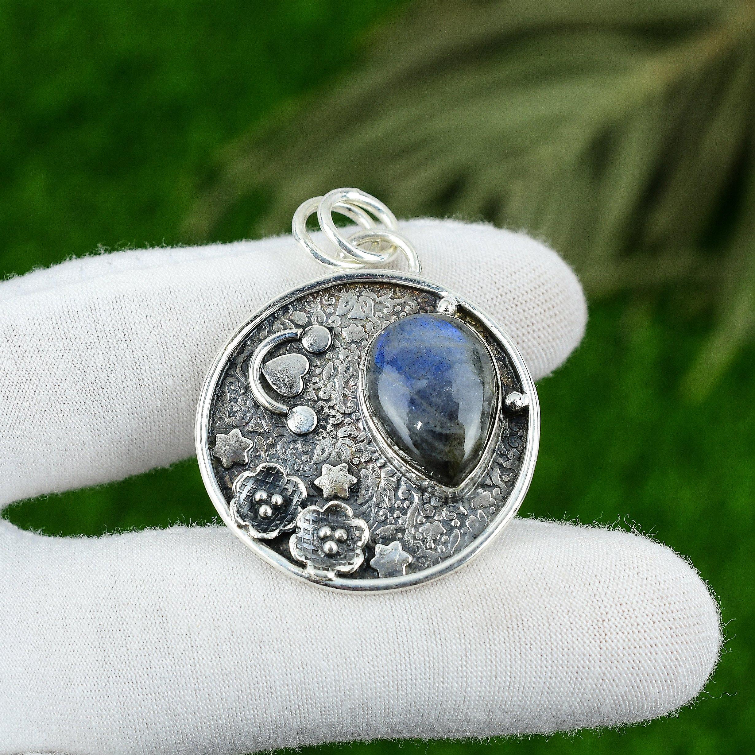 

Подарок для женщин Ювелирная подвеска Серебро 925 пробы Натуральный лабрадорит