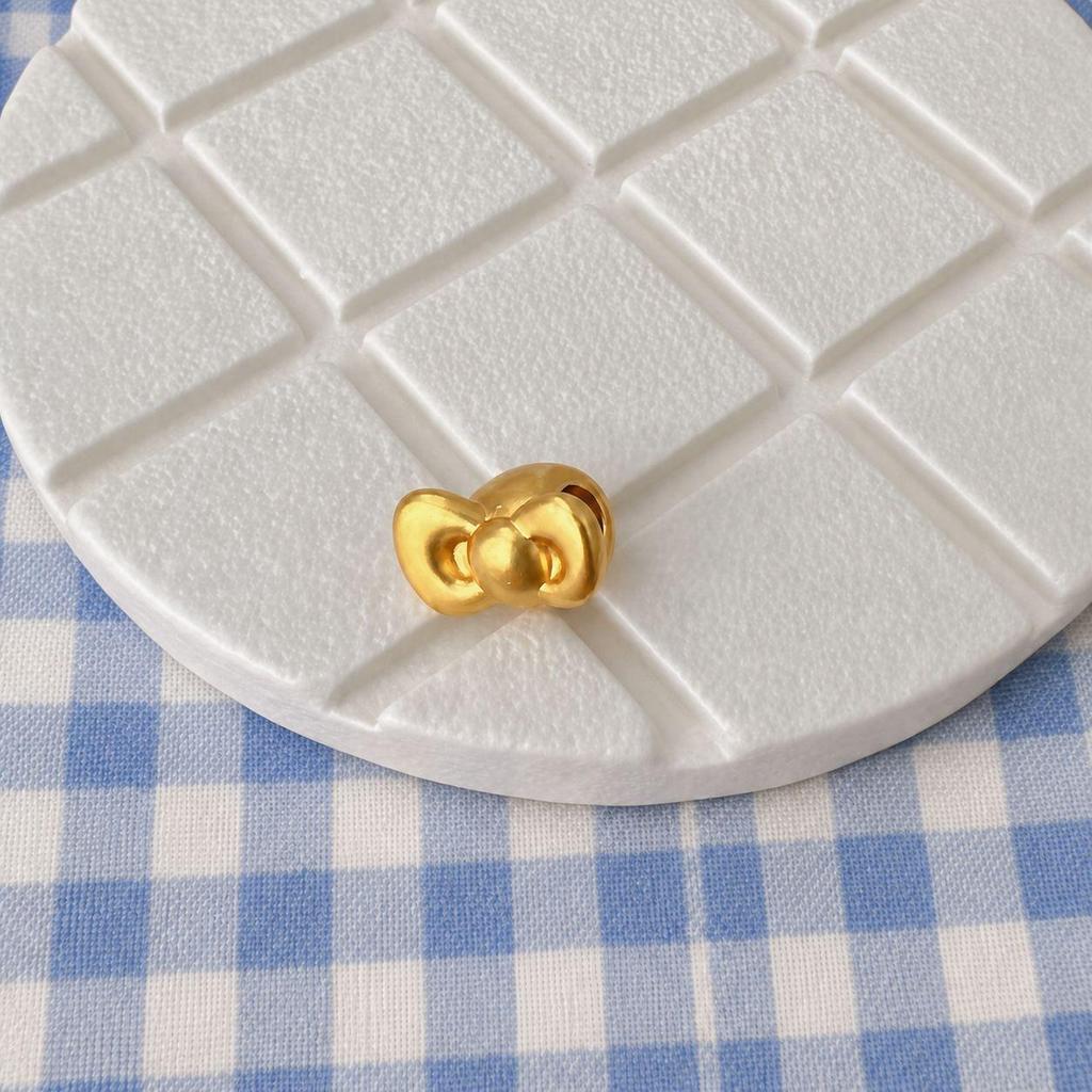 Sterling Silver & Imitation Gold Lotus Bow Star Spacer Beads for Baby Rope Weaving