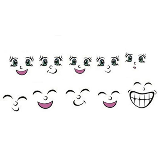 Smiling Face Nail Art Stickers DIY Decal Manicure Tips Cartoon Adorable Nail Art Decals for Nail Salons Home Use