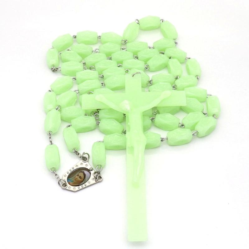 Rosary Beads Pendant Necklace Party Decorative Accessories Lightweight Glowing Necklace Women Pendant Necklaces