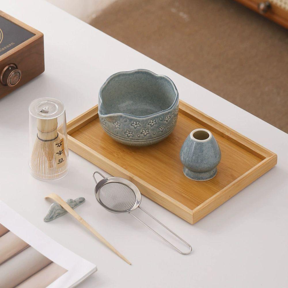 6 PCS Strainer Mesh Matcha Bowl Set Tea Scoop Bamboo Matcha Whisk for Tea Lovers Gifts