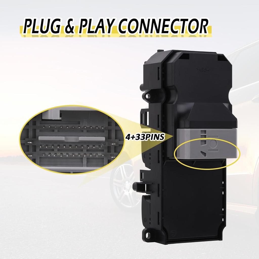 Vurkcy Master Power Window Switch for 2008-2012 Honda Accord 35750-TB0-H01 | Front Left Driver Side Control Button, Replaces OEM 35750-TBD-H13,