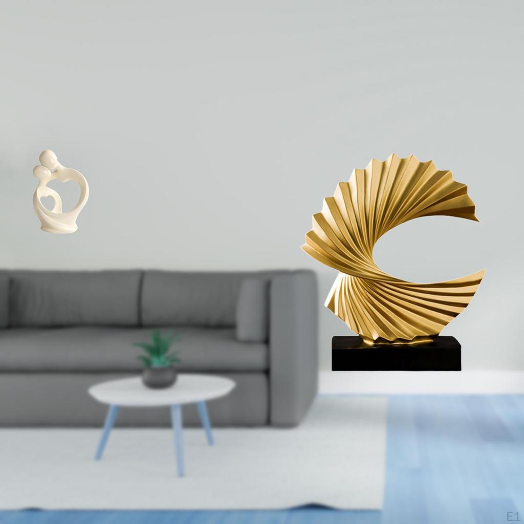 Wave Figurine Ornament Artistic Sculpture Resin Statue for Desk Cabinet Bedroom Living Room Home