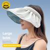 2025 Summer Travel Sunshade Sunblock Hat Large Eaves Anti-UV Temperament All Empty Top Hat Tidal Sun Hat