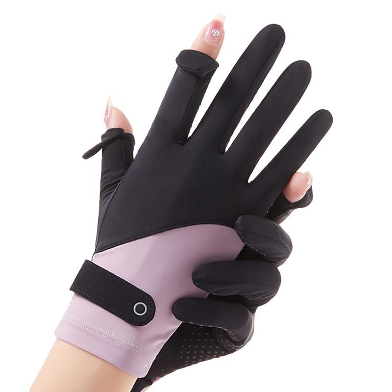 Sun Protection Gloves Sunscreen Breathable Anti-Uv Cooling Fabric Slip Gloves For Outdoor Cycling Driving