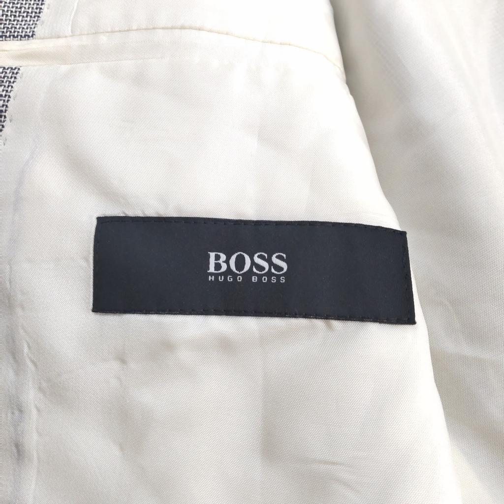 Hugo Boss Seidenmischung Maßgeschneiderte Jacke Herren S-M Grau(GEBRAUCHT)