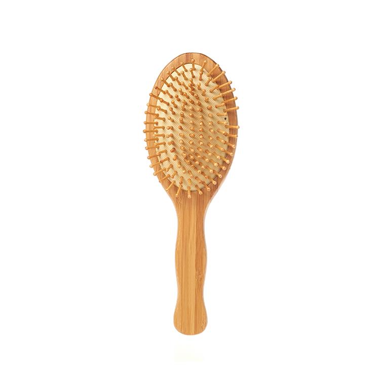 Private Label All Natural Bamboo Paddle Hair Brush with Air Cushion High Quality Bamboo Brush Detangling Hair Brush коричневый