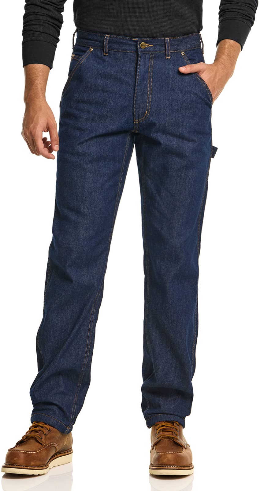 

Джинсы Regular Fit и Прямые Теплые Брюки Больших Размеров для Тепла и Повседневного Мужского Флиса с Подкладкой [Устойчивые к Пятнам]