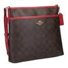 Coach File 26 Printed Zipper Classic Monogram Canvas With Leather Crossbody Bag Large Unisex Crossbody Bag Dark-Brown Red 29210-IMEL72