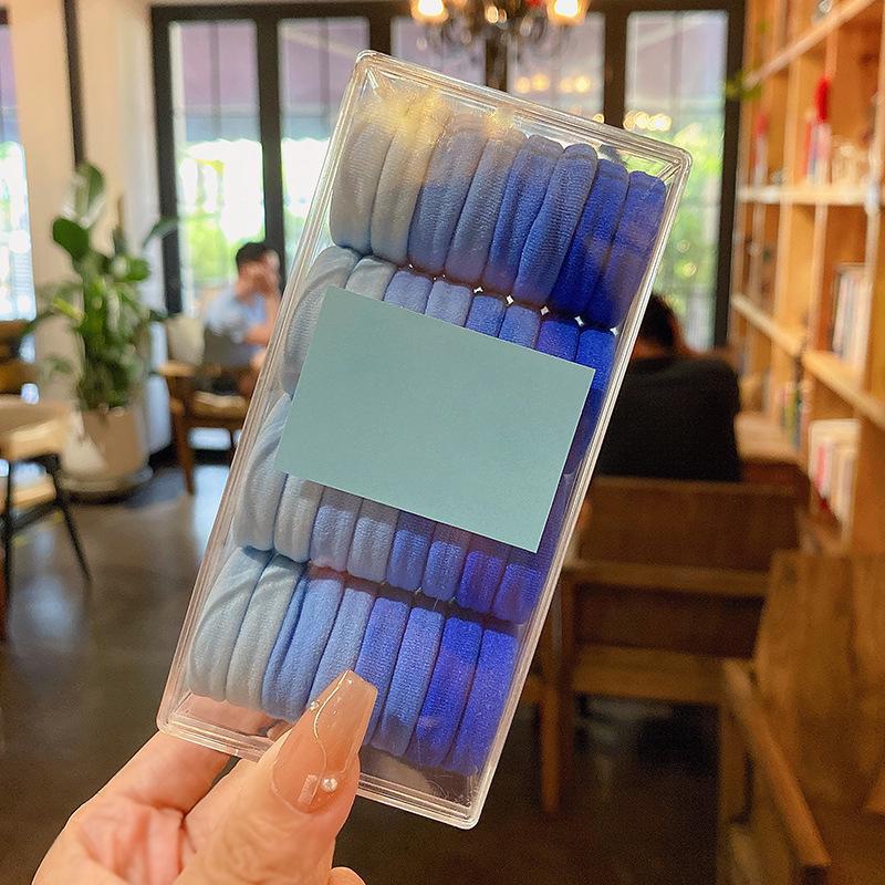 

32-х шт. эластичные резинки для волос для девочек — прочные, не повреждаются, идеально подходят для лета F911 синий