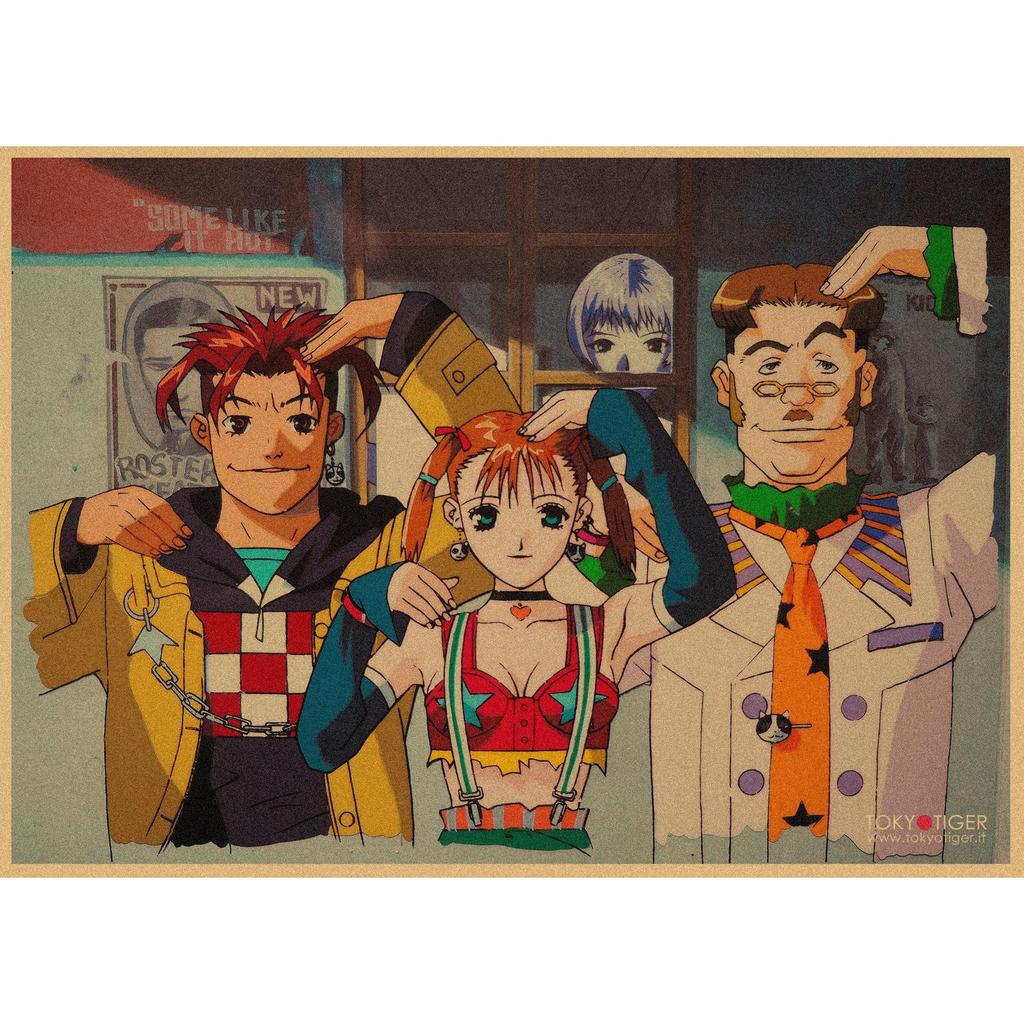 Retro Japanisches Anime Poster - Yasuomi Umetsus Killer Girl auf Kraftpapier Wandkunst Wandbild 262