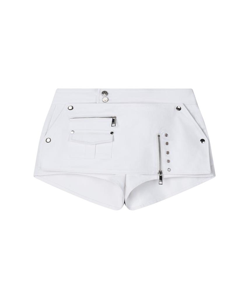 ILLIO White Biker Layer Shorts