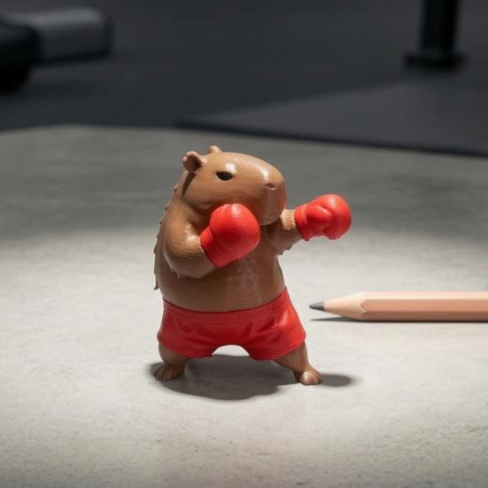 Healing Office Decor Boxing Capybara Figurine, Funny Boxer Desktop Ornament for Stress Relief, Cute Animal Statue Home Car Decoration Unique